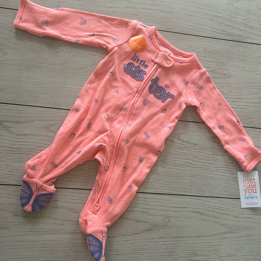 Carter's Coral Little Sister Footie